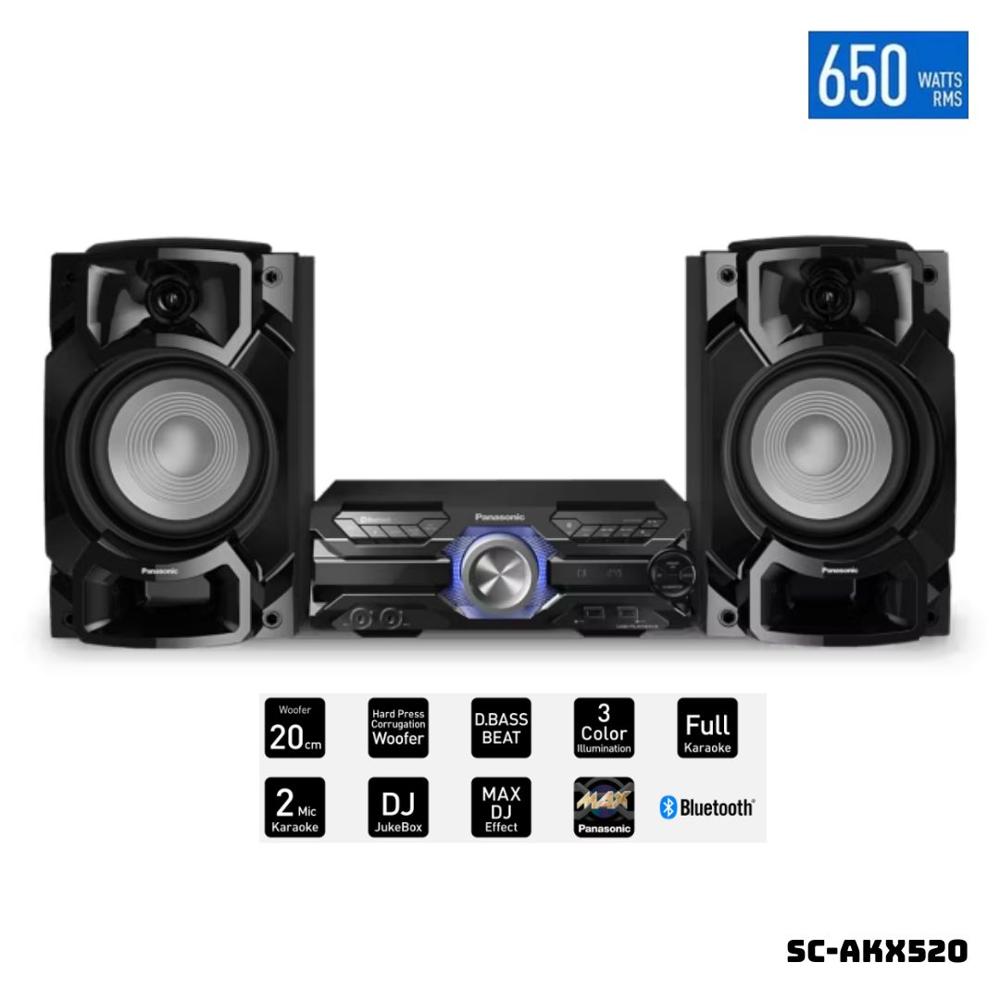 PARLANTES PANASONIC 650W MINI COMPONENTE - SC-AKX520