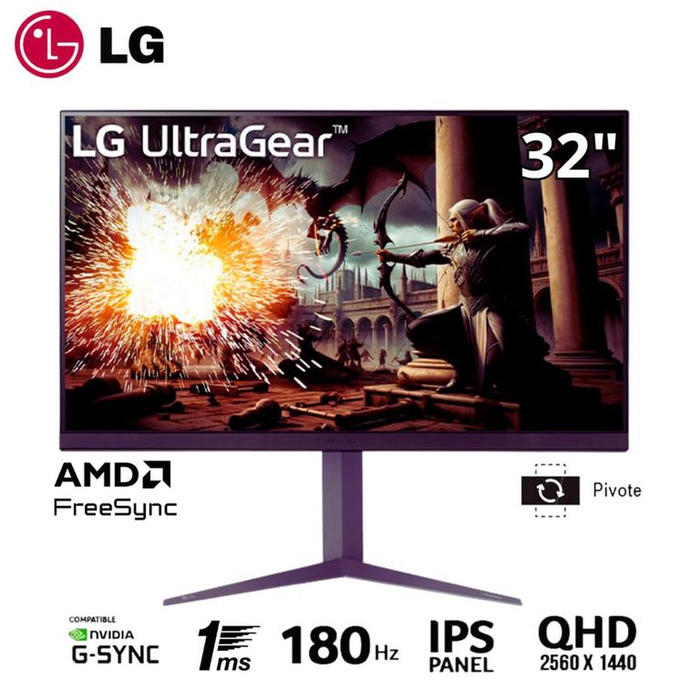 Monitor Gamer LG 32GS75Q-B UltraGear IPS QHD 180Hz 1ms G-Sync FreeSync