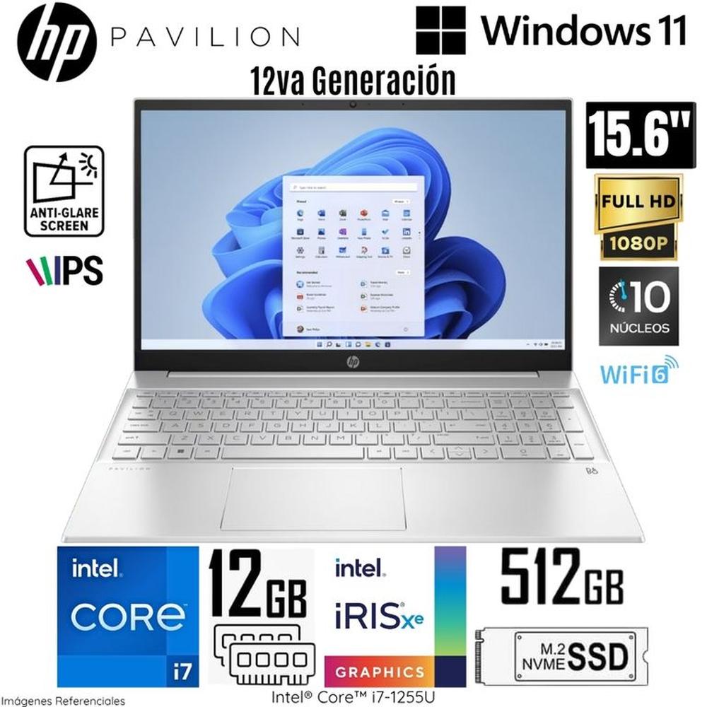 Laptop HP Pavilion 15-EG2506LA Intel Core i7-1255U 12GB RAM 512GB SSD 15.6 FHD Plateado