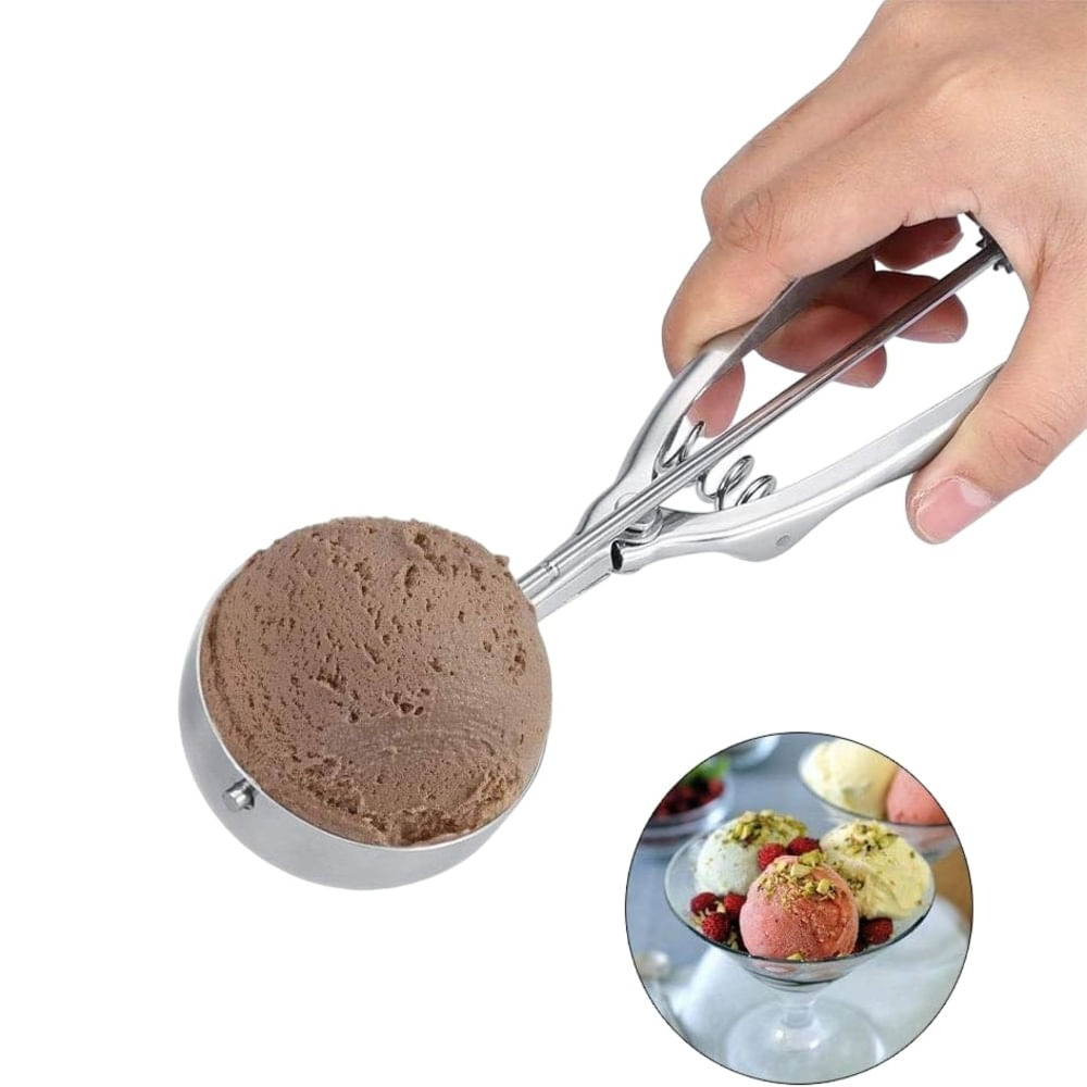 Cuchara para Helado Antiadherente de 6 cm el Circulo Plateado