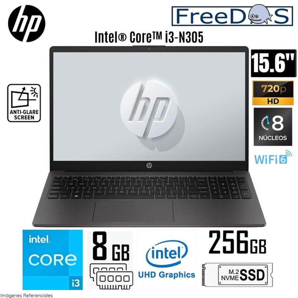 Laptop HP 250 G10 Intel Core i3-N305 8GB RAM 256GB SSD 15.6  HD Gris Free Dos - B83U6AT