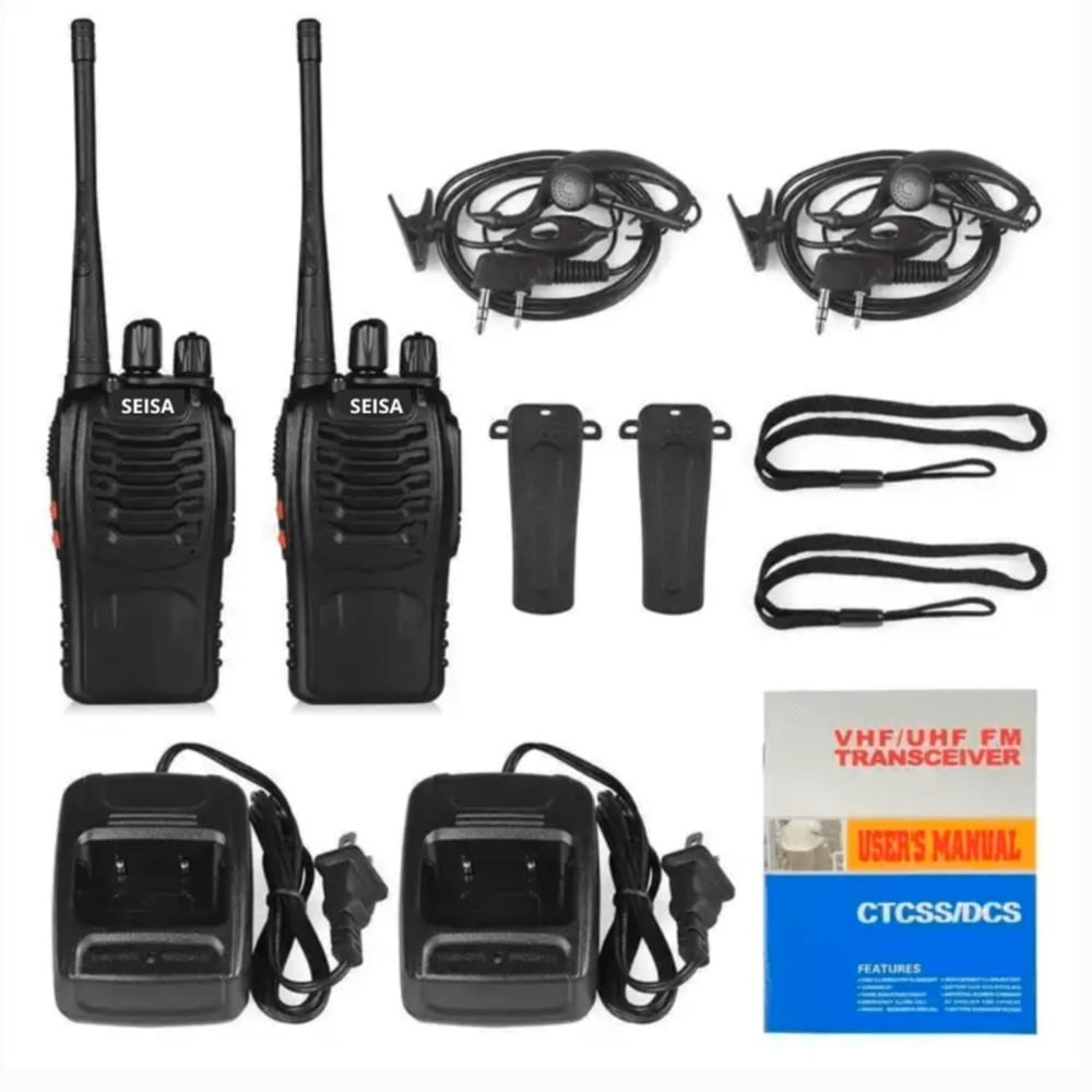 Radio Walkie Talkie Seisa Alcance Promedio 2km Negro