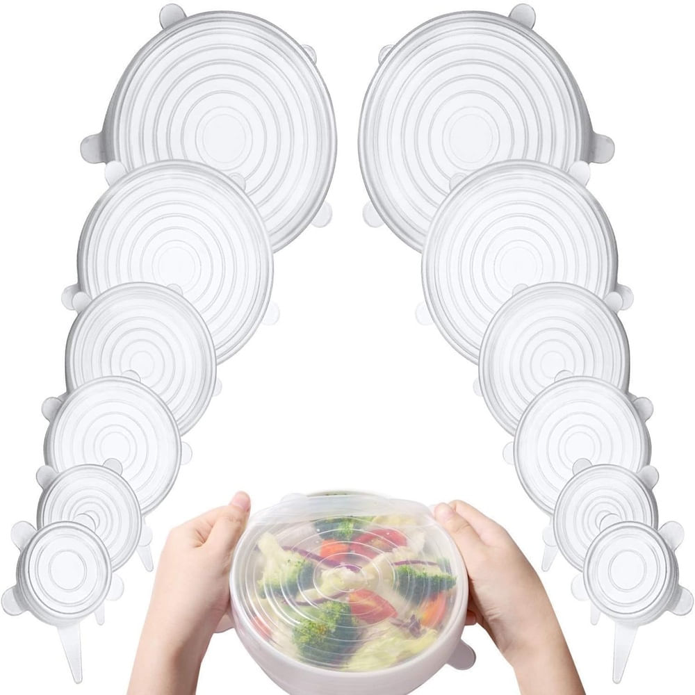 Pack de Tapas Silicona Extensible Anti Escurrimiento Transparente