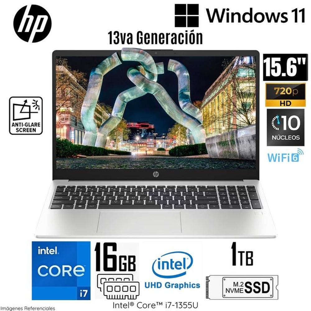 Laptop HP 250 G10 Intel Core i7-1355U 16GB RAM 1TB SSD 15.6  HD - 9S7D1LS