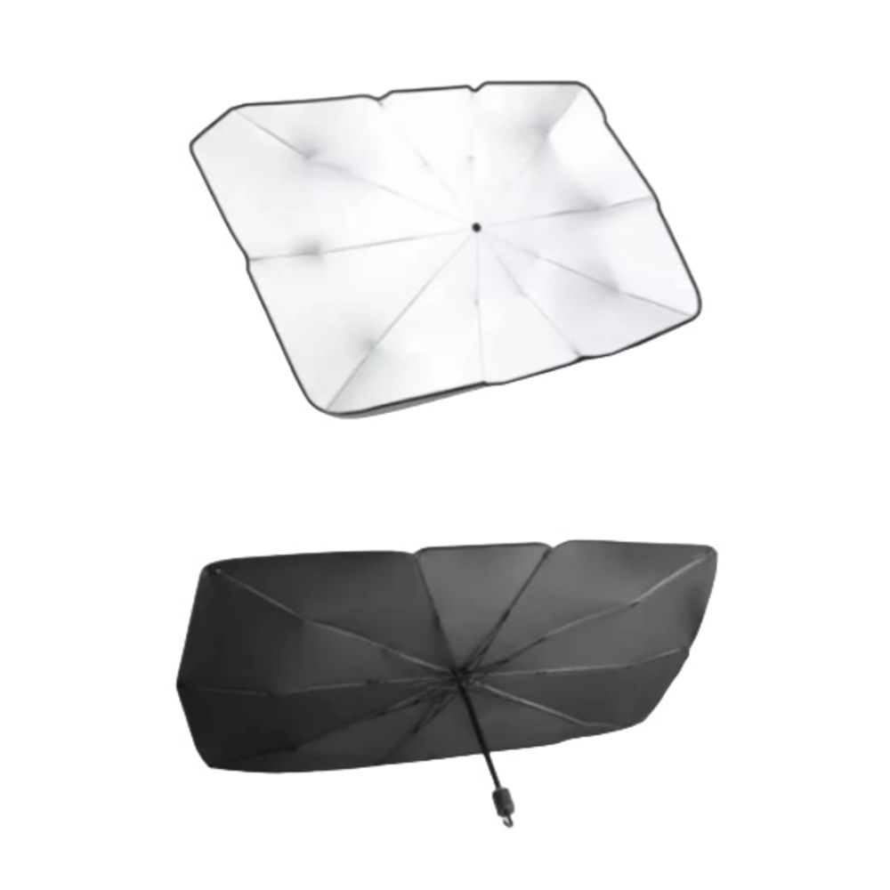 Parasol Interior Parabrisas Auto Tipo Sombrilla Plegable Protección UV Negro