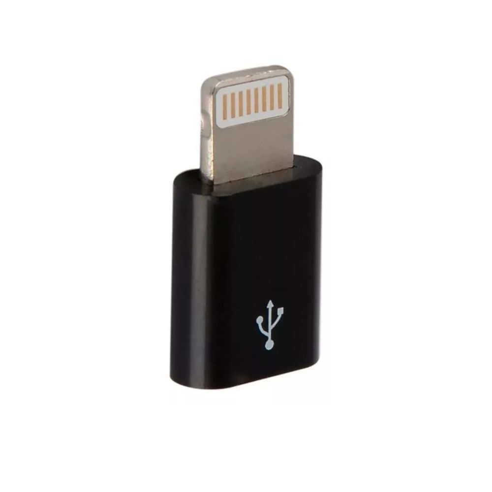 Adaptador de Lightning a MicrUsb Negro
