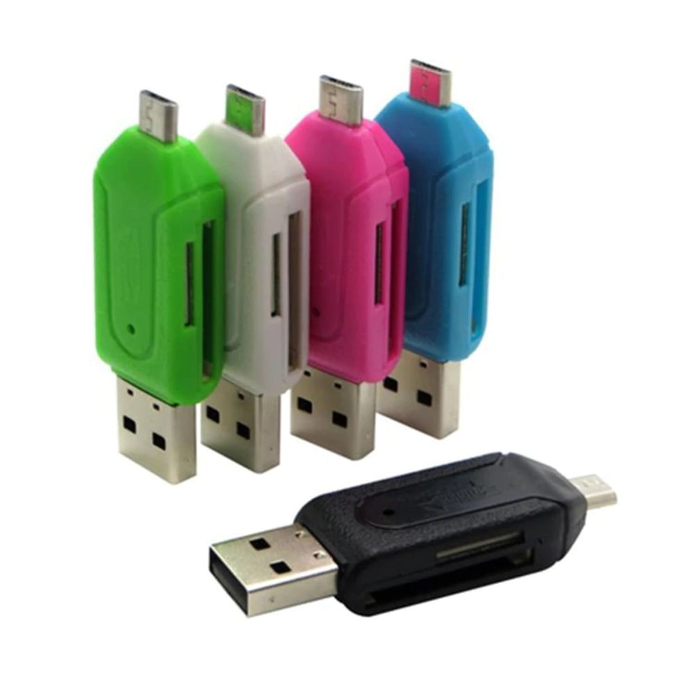 Adaptador Micro Usb A Otg con Lector de Memoria Micro Sd
