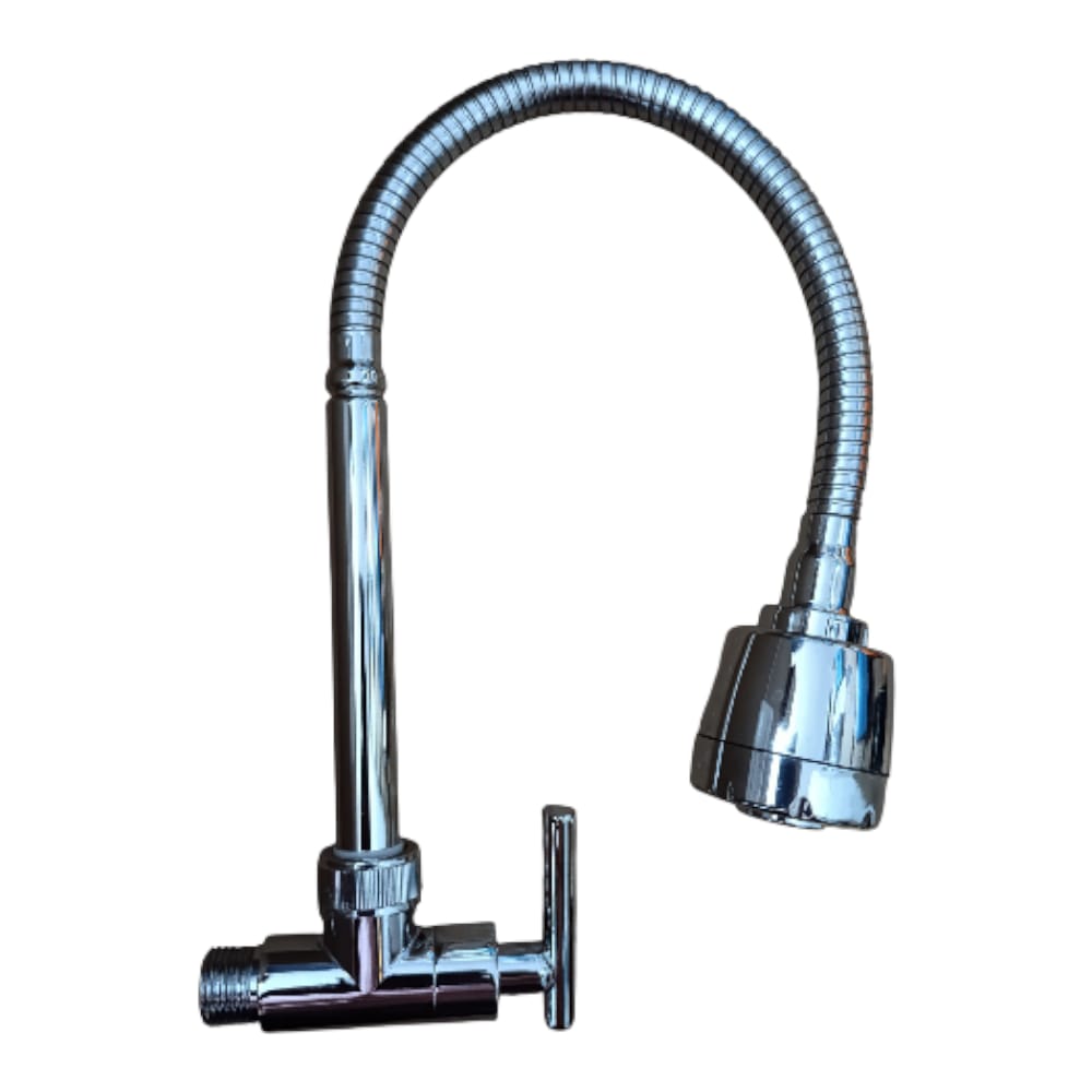 Grifo Llave Pared Semi Pesado de Cocina Acero Zinc