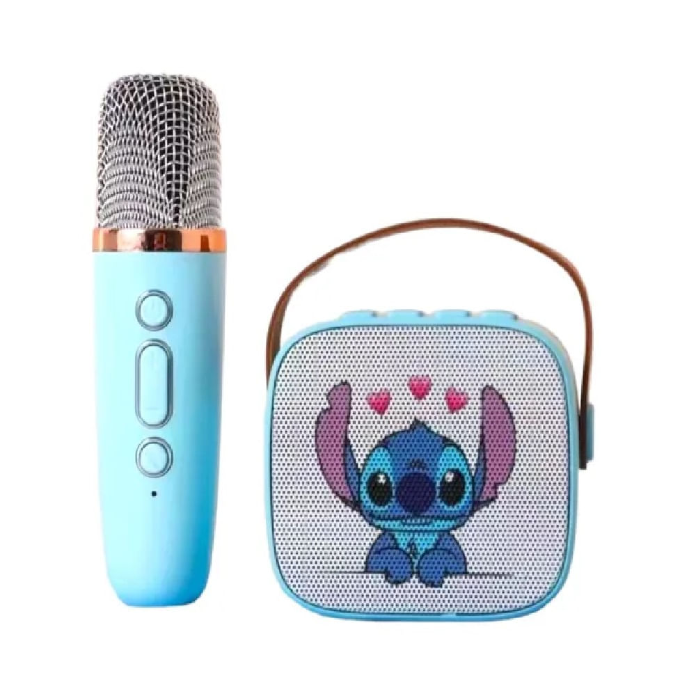 Mini Parlante Karaoke Stitch Con Micrófono
