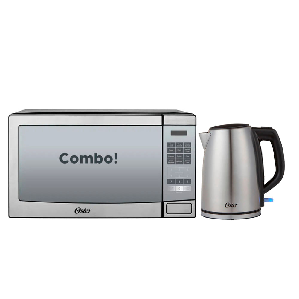 Horno Microondas Oster Pogyme3703m mas Hervidor Bvstkt673ss