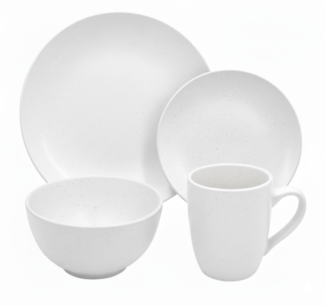 Juego Vajilla Dots Blanco 16 Piezas