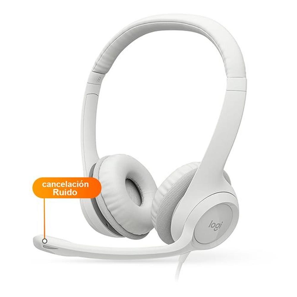 Audifono Logitech H390 USB Cancelación de ruido Blanco