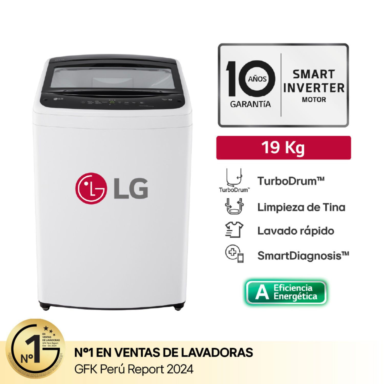Lavadora LG WT19WVTB 19 KG Blanco