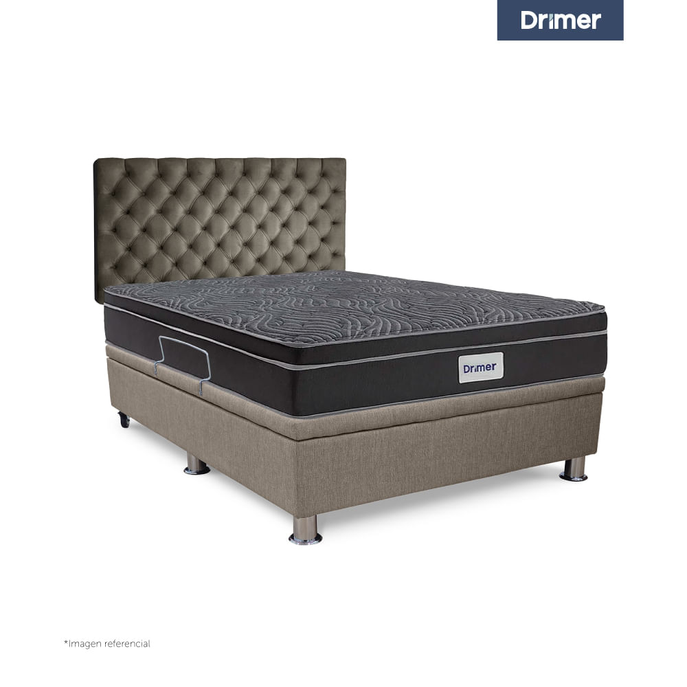 Dormitorio Praktibox Ventus Queen Capitone Beige