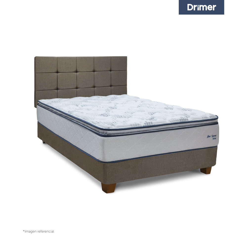 Dormitorio Americano New Ozono 1.5 Plazas Cuadros Beige