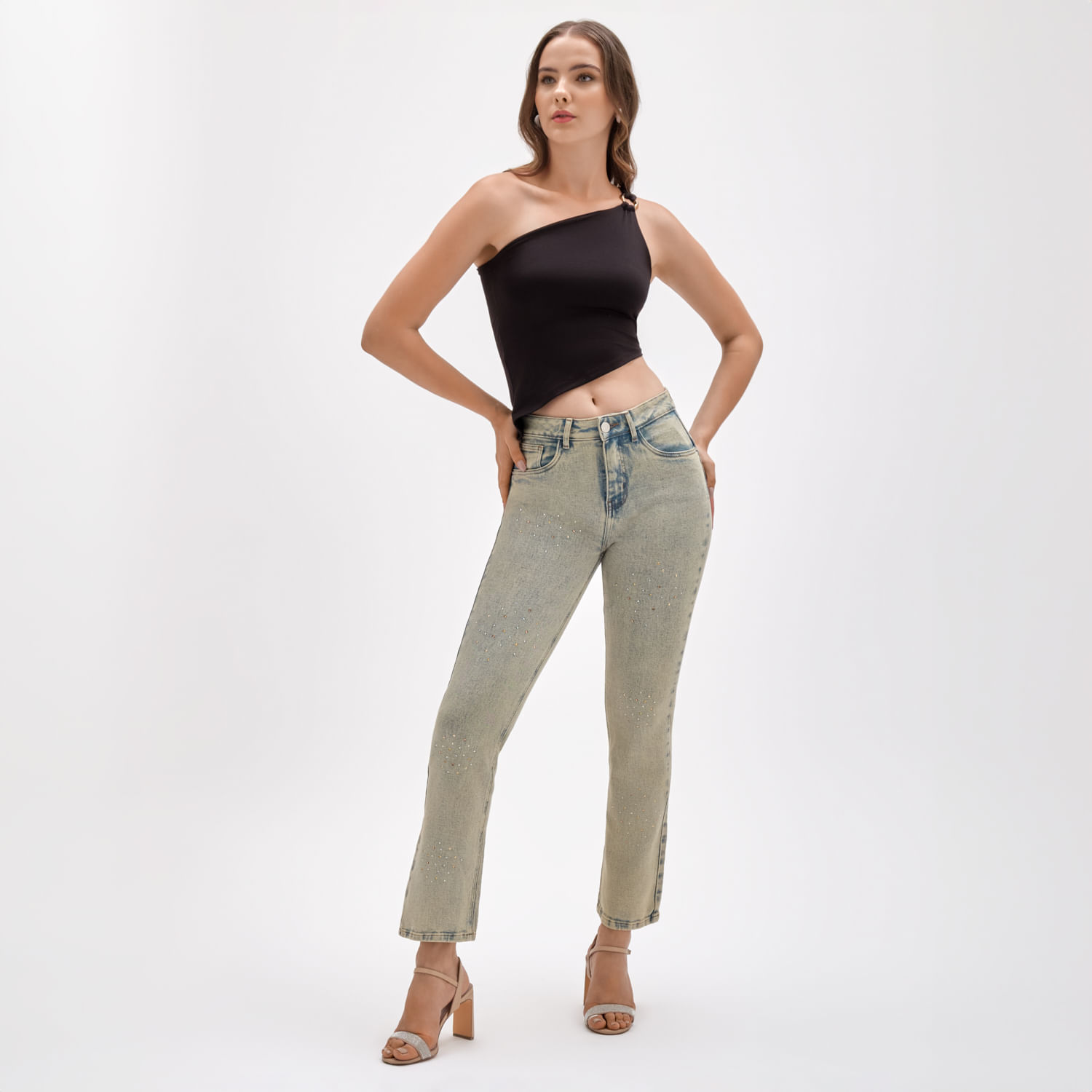 Jean Mujer Symbol Straight Brillo Color