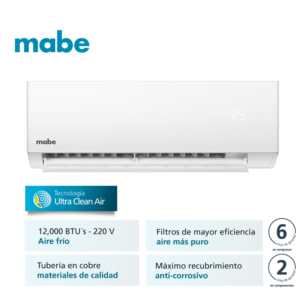 Aire Acondicionado Mabe On/off MMT12CDBWCCBC1 Blanco