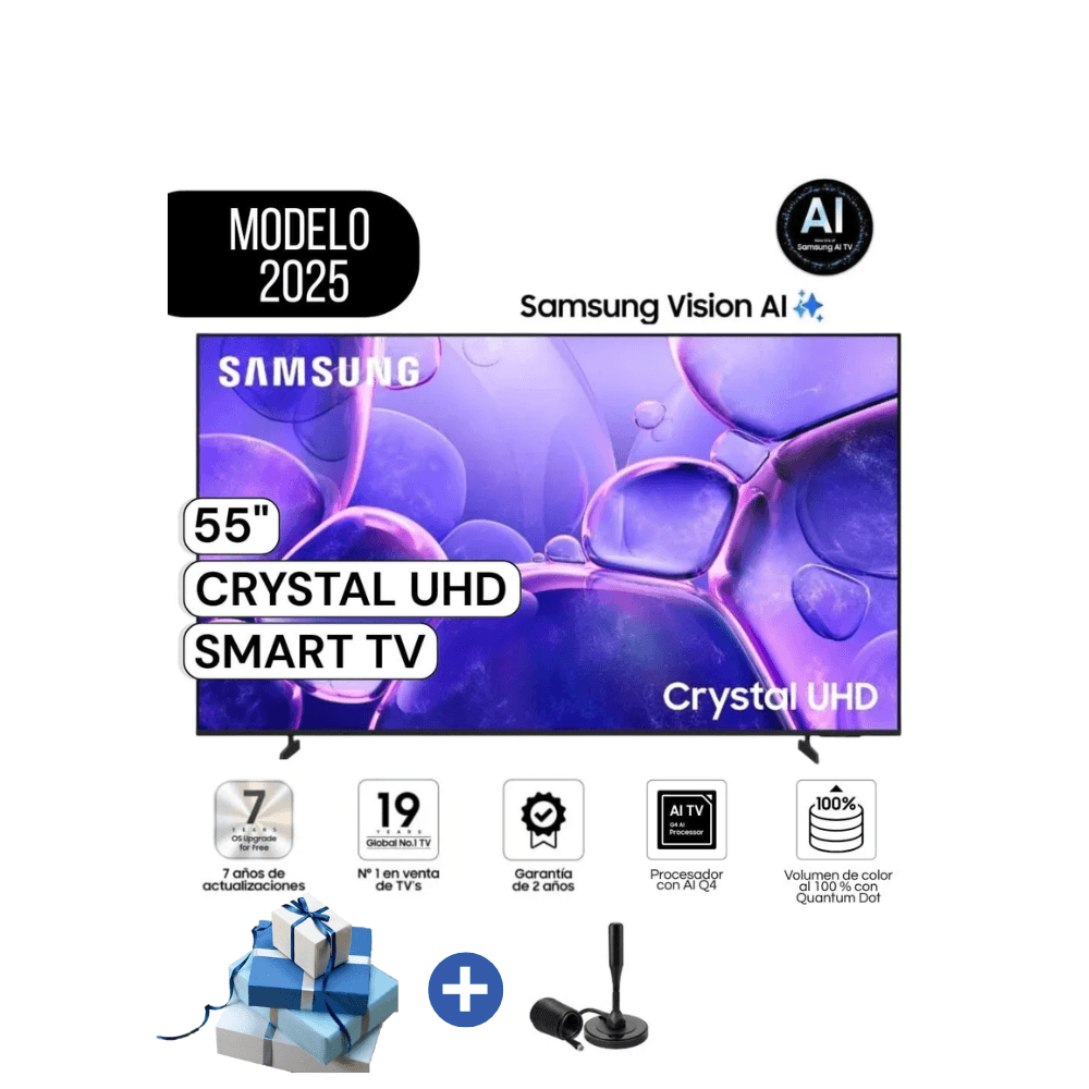 Televisor Samsung 55 Smart Crystal UHD 4K 55U8000FG Antena Digital 2025
