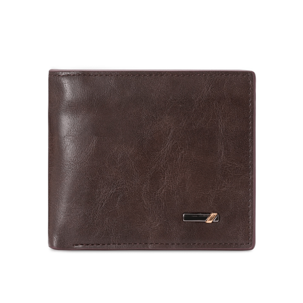 Billetera Para Hombre Cuero PU - Tarjetero Elegante Con Compartimientos Para Billetes Monedas-Marrón
