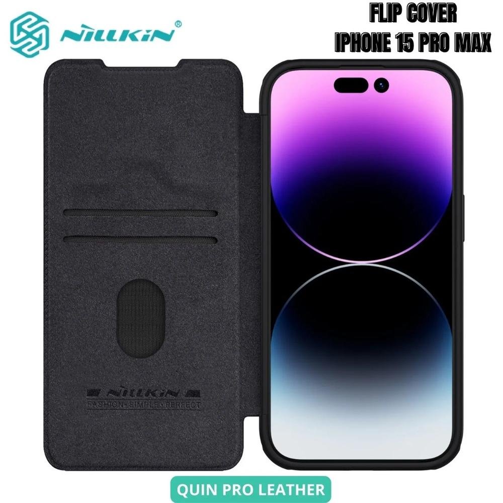 Case Nillkin Qin Leather Black - iPhone 15 Pro Max