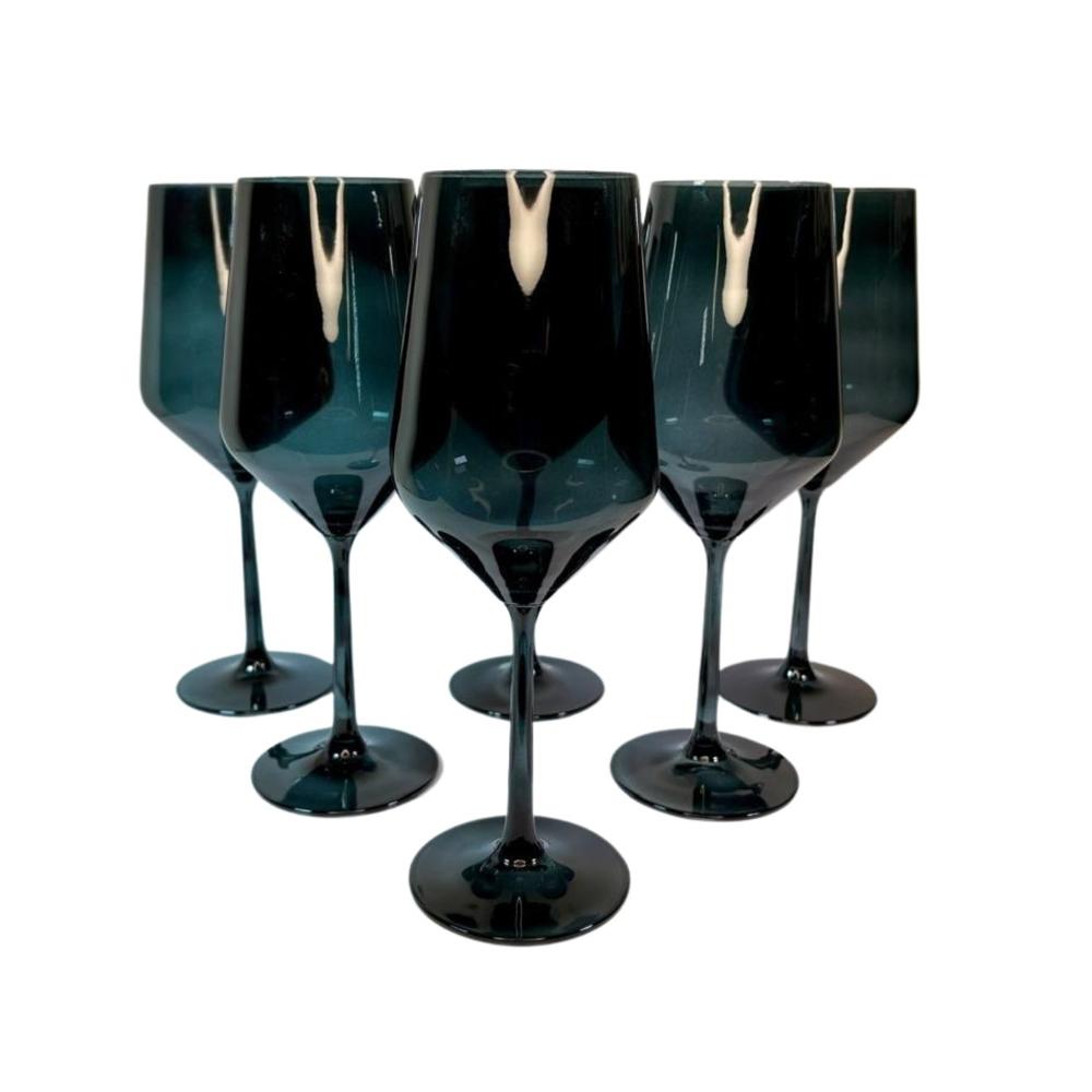 Copa Vino Negro Cristal - Colección Transparente