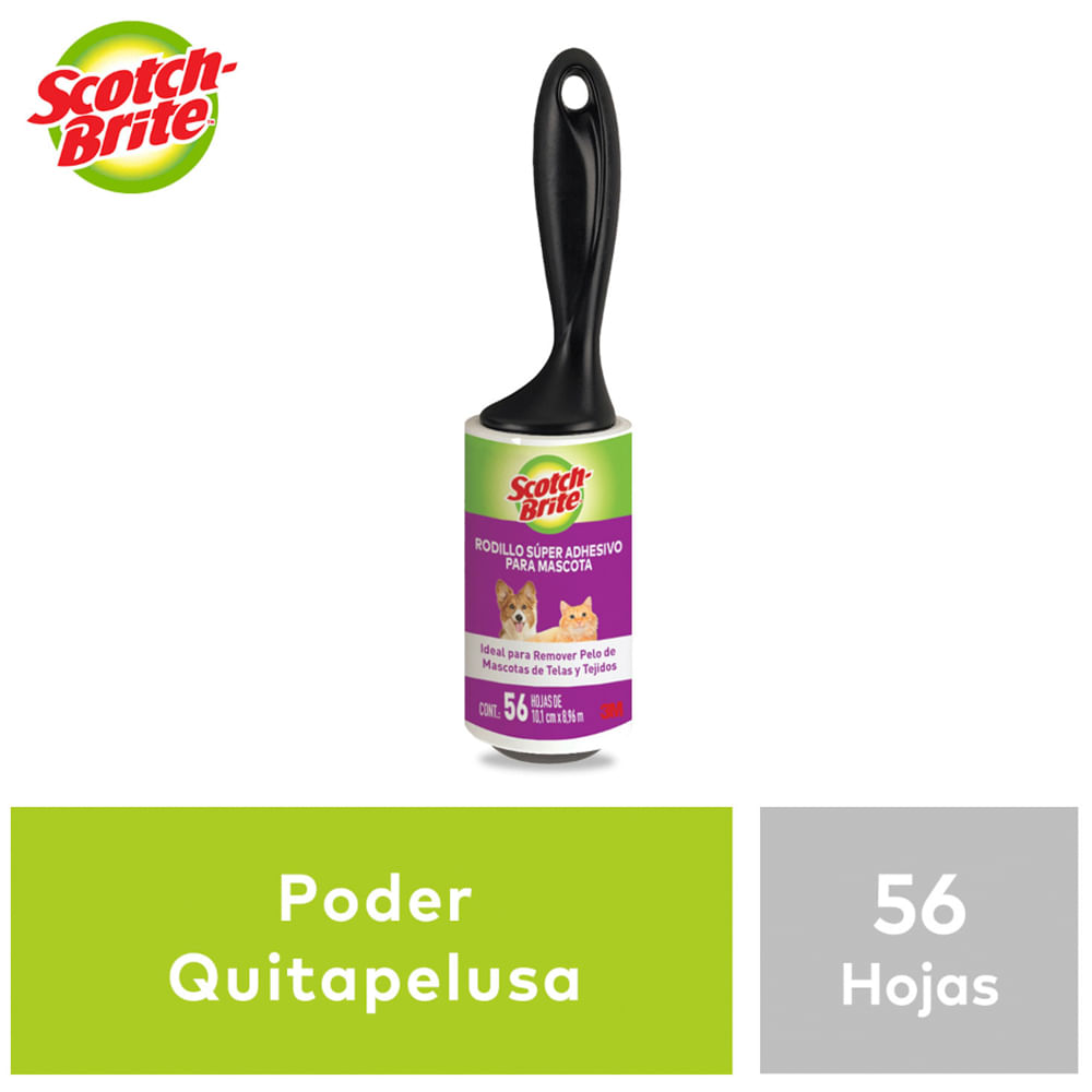 Rodillo Quitapelusa Scotch Brite Mascota x56 Hojas