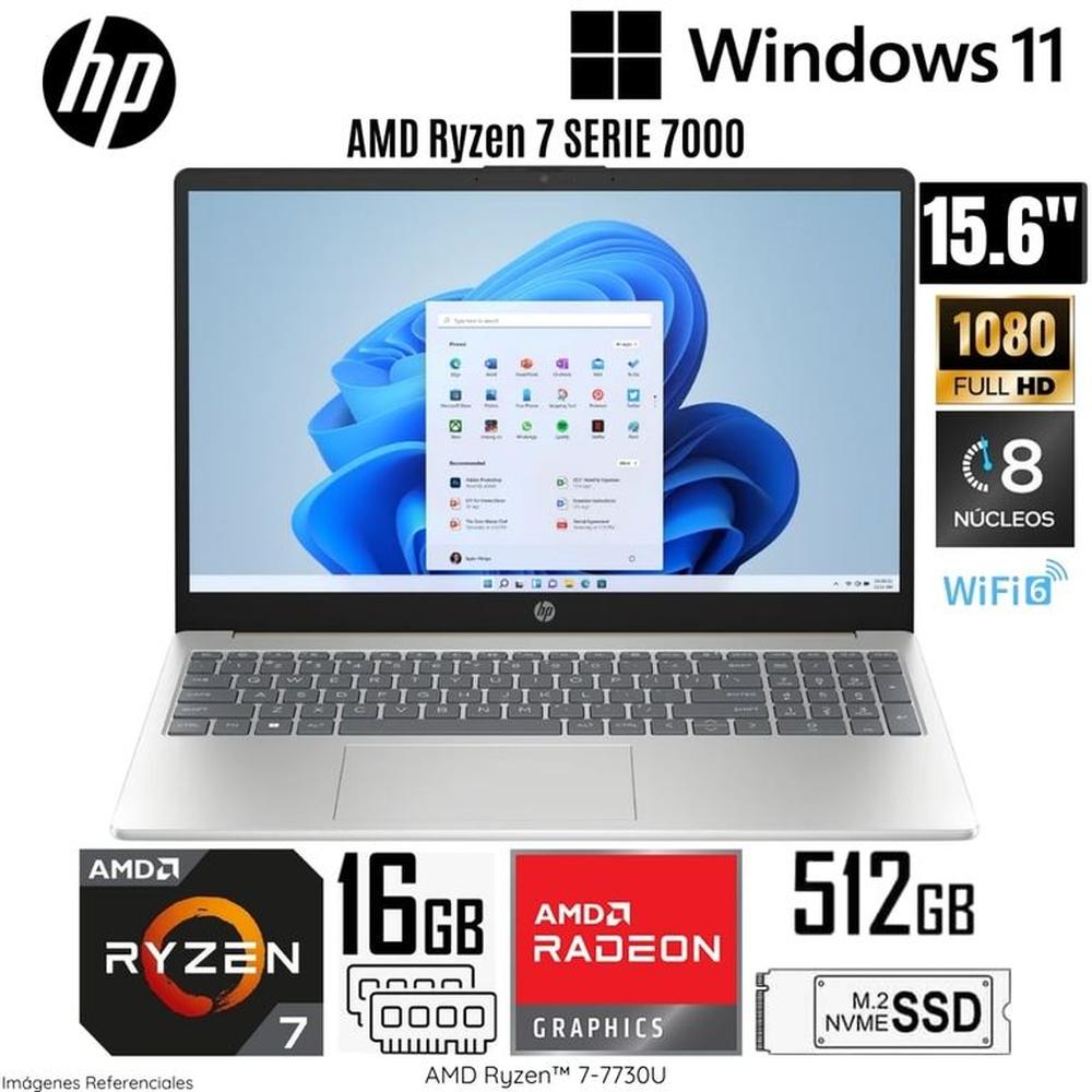 Laptop HP 15-FC0012LA AMD Ryzen 7-7730U 16GB RAM 512GB SSD 15.6  FHD IPS