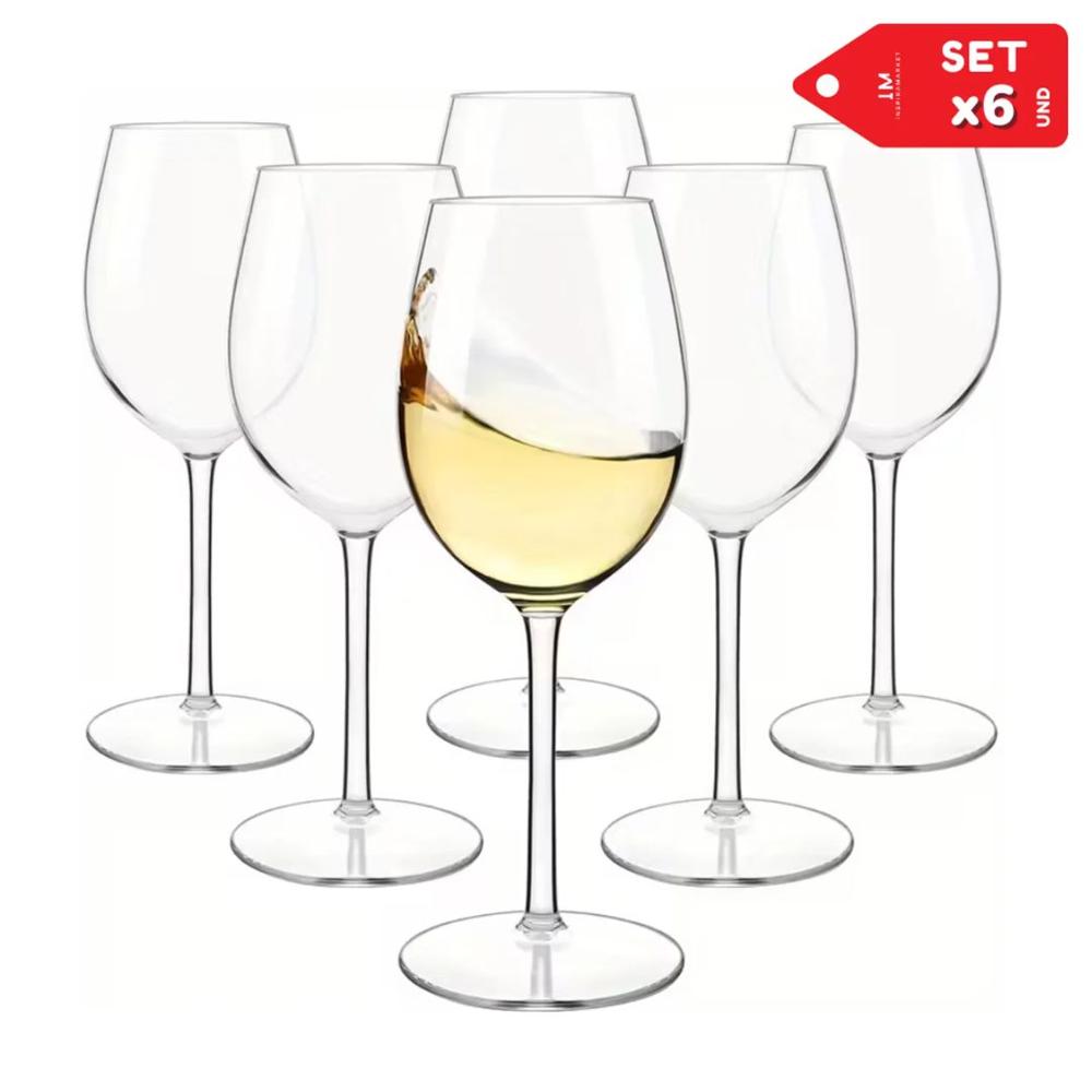 Set x6 Copas de Vidrio Copas de Vino 600ml