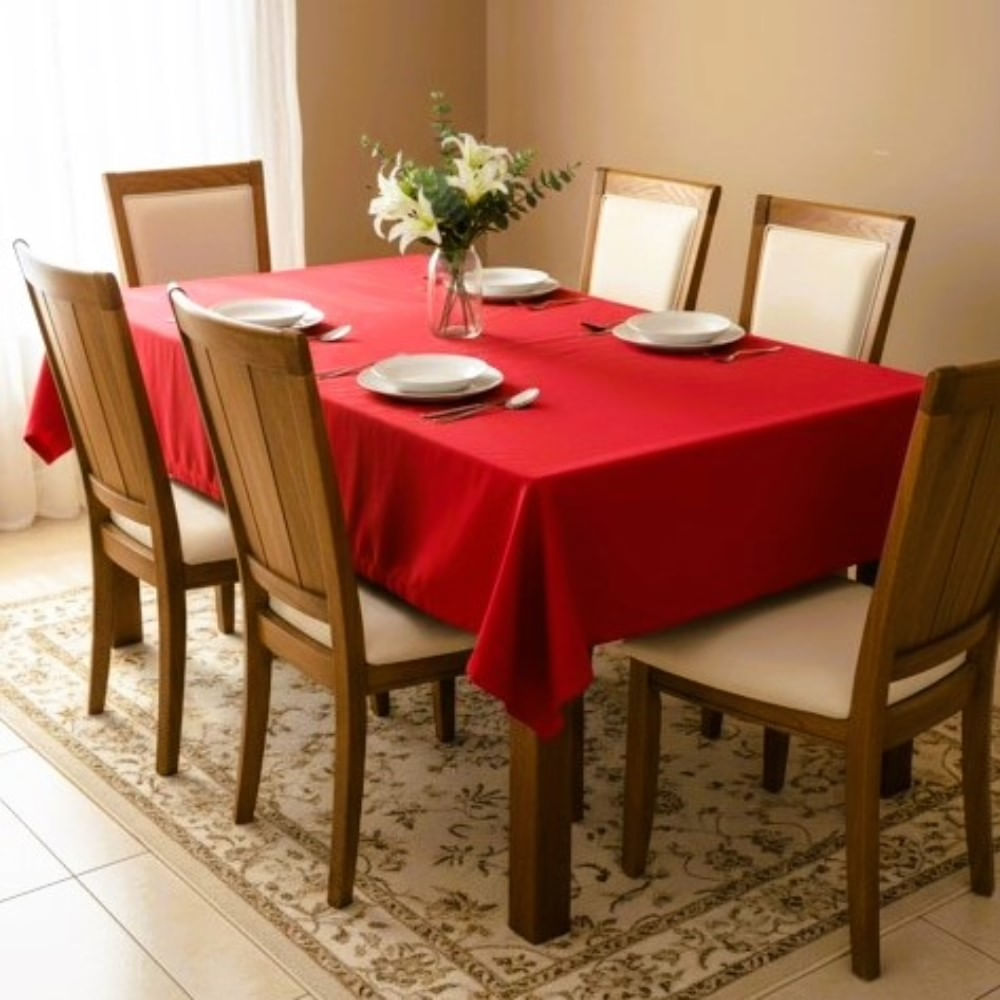 Mantel Rectangular Drill Rojo 160x220 cm Alondra