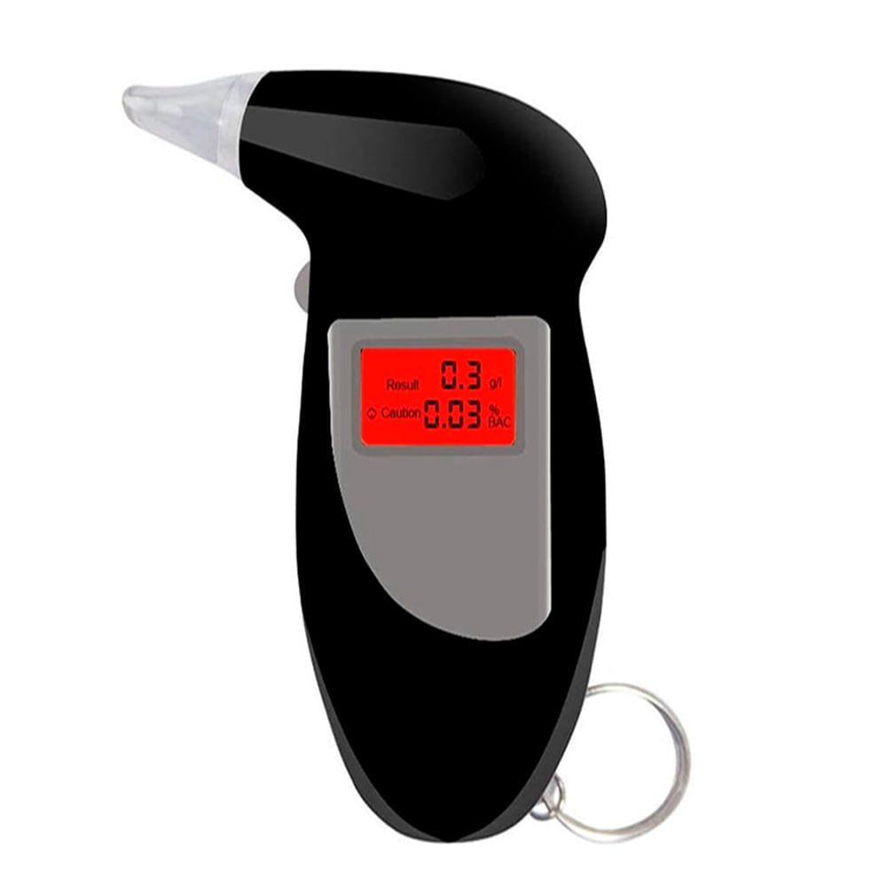 Alcoholímetro Portátil Digital Con Pantalla LCD Y 5 Boquillas - Medidor Nivel De Alcohol En Aliento