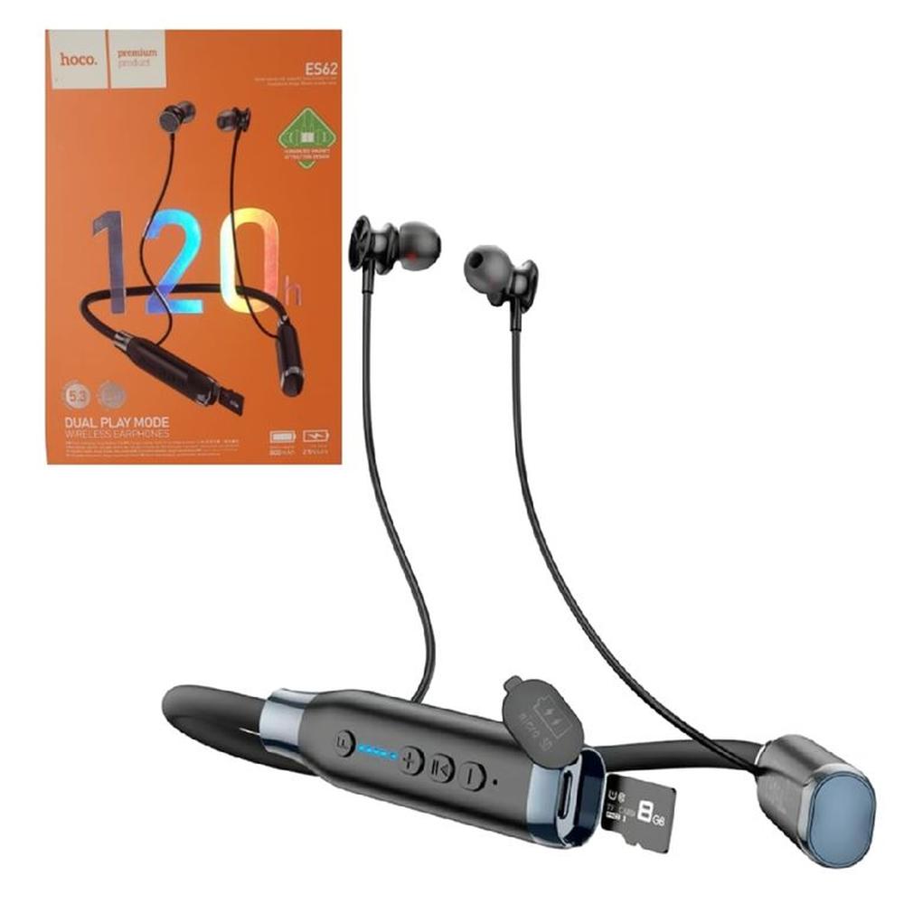 Audifonos Bluetooth Inalambrico Deportivo Hoco ES62 Negro 120 Horas