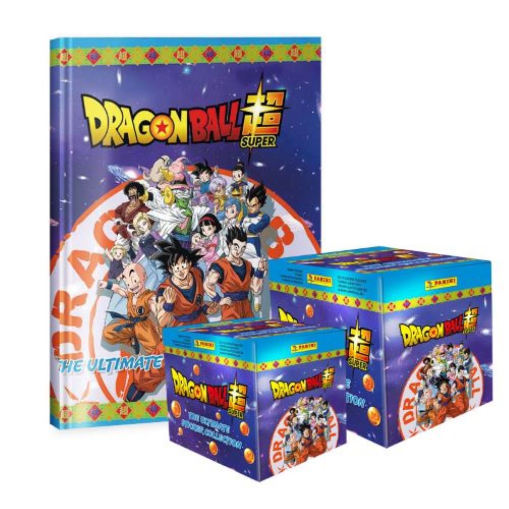 DRAGON BALL SUPER  ALBUM TAPA DURA Y 2 PAQUETONES 100 SOBRES