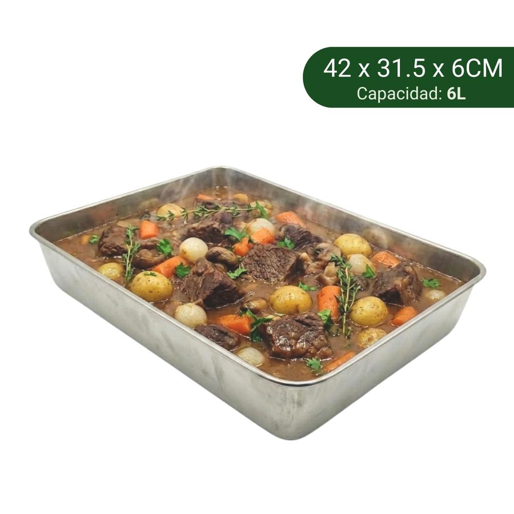Bandeja de acero inoxidable para horno 6L