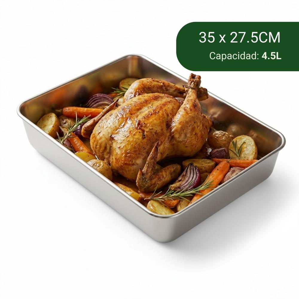Bandeja de acero inoxidable para horno 4.5L
