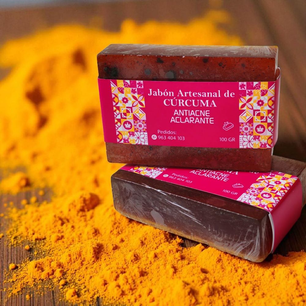 Jabón Artesanal de Cúrcuma Hidratante y Aclarante - Pack 2 Und.