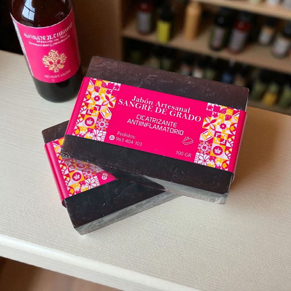 Jabon Artesanal de Sangre de Grado Antioxidante y Calmante - Pack 2 Und.