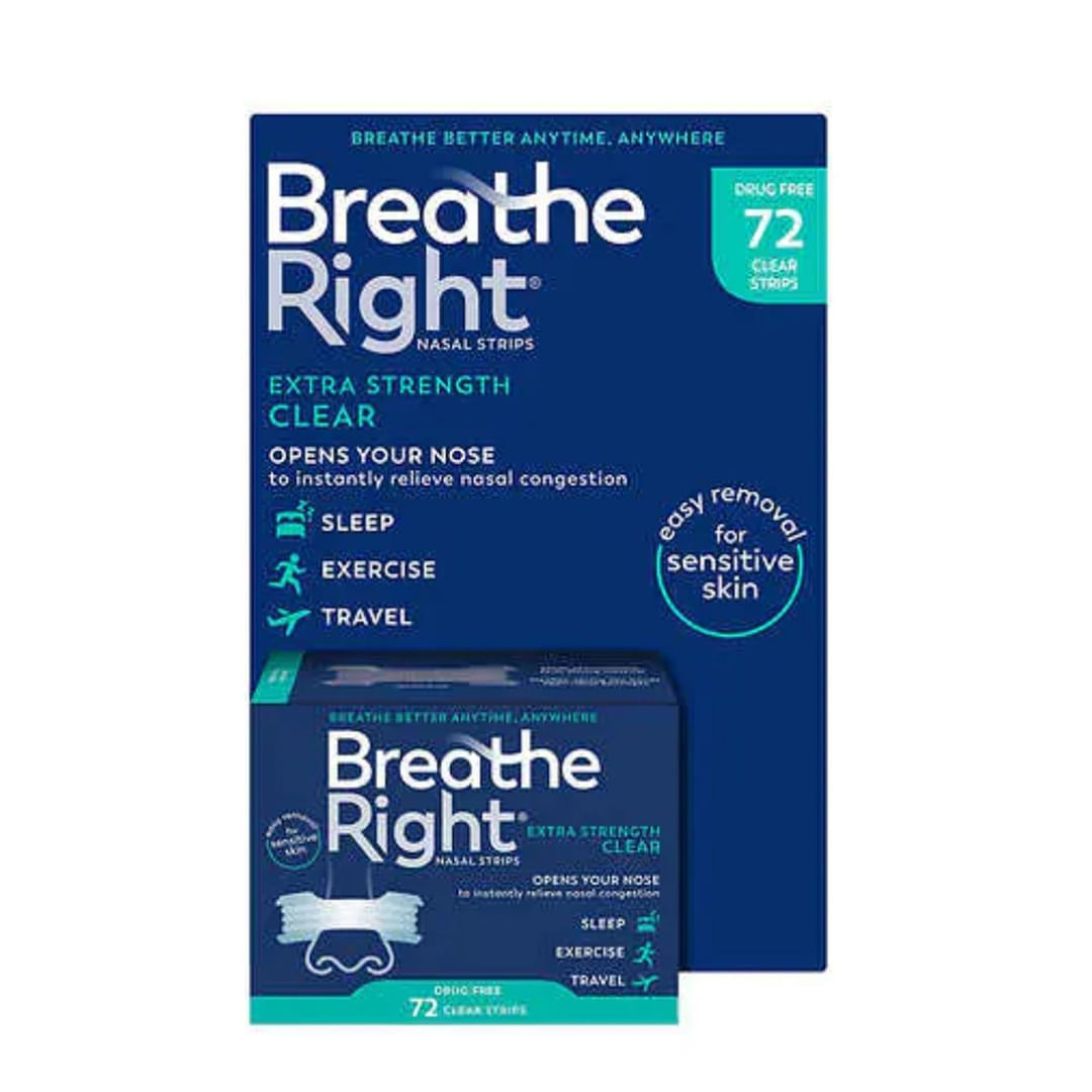 Bandas Nasales Antironquidos Breathe Right Piel Sensible x72und