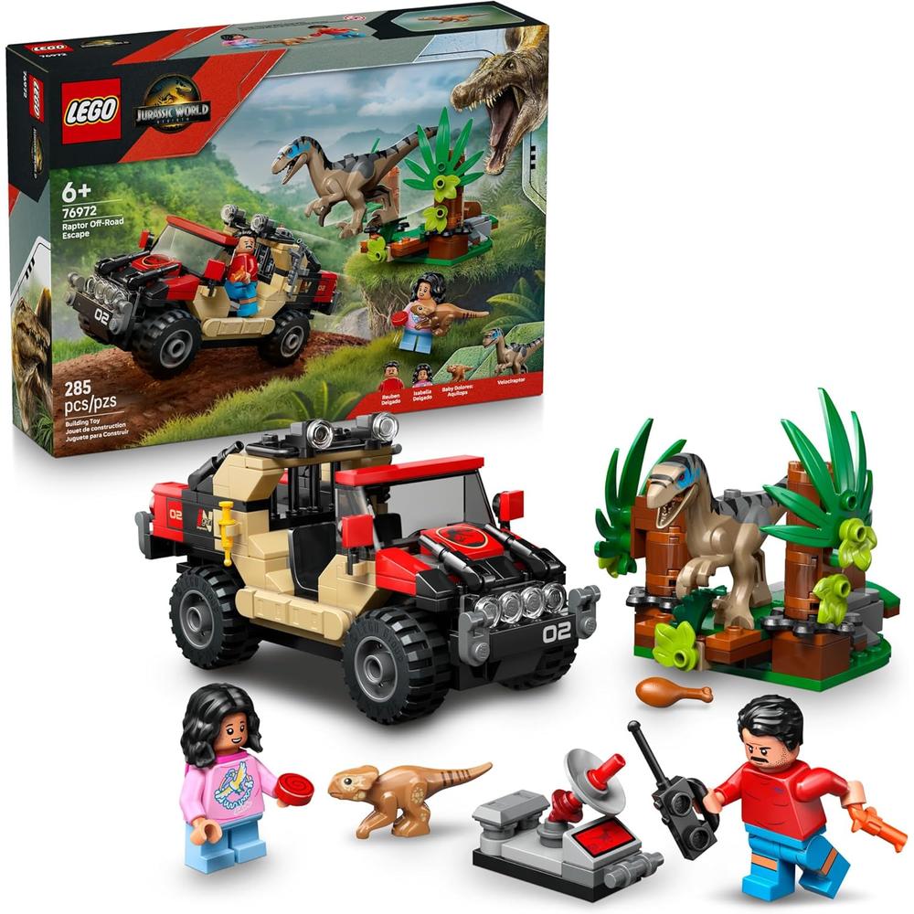 Lego Jurassic World Raptor Escape Todoterreno, set con figuras de dinosaurios Lego Jurassic World Raptor Escape Todoterreno, set con figuras de dinosaurios