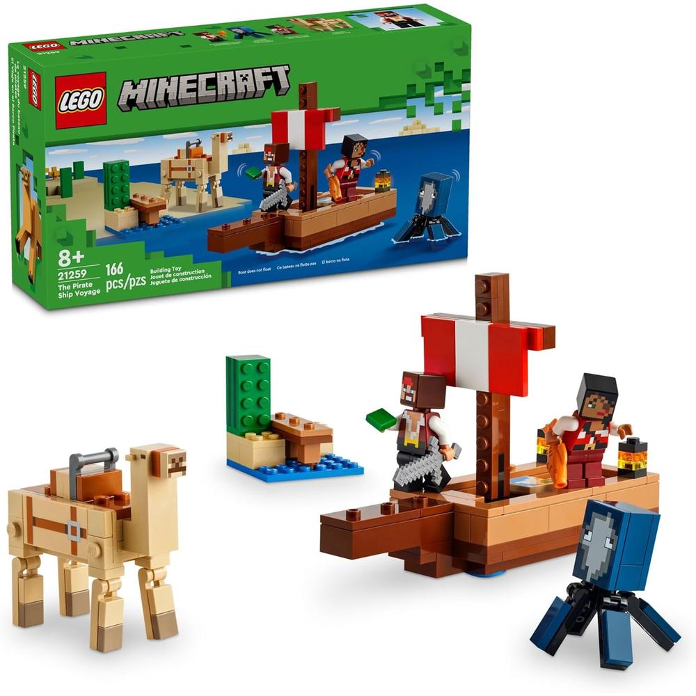 Lego Minecraft Viaje del barco pirata con figuras de pirata Lego Minecraft Viaje del barco pirata con figuras de pirata