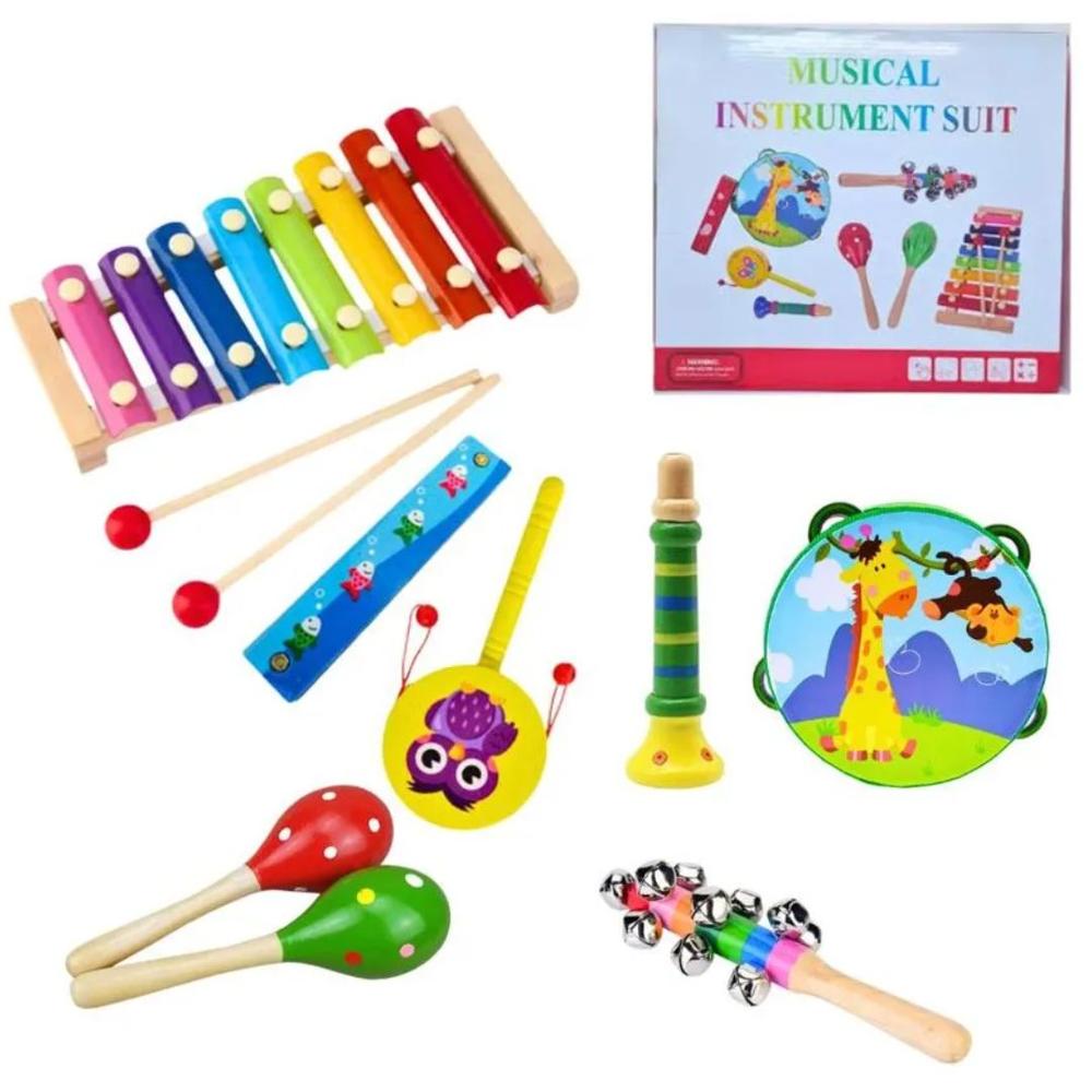 Set De Instrumentos Musicales de madera Coloridos Para Niños Set De Instrumentos Musicales de madera Coloridos Para Niños