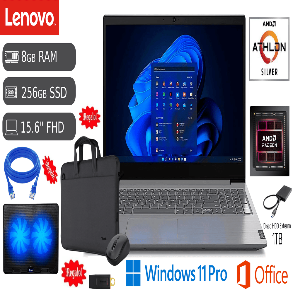 Lenovo V15 G4 AMD SILVER 8GB RAM 256GB SSD 1TB HDD EXT. 15.6 COOLER USB 128GB