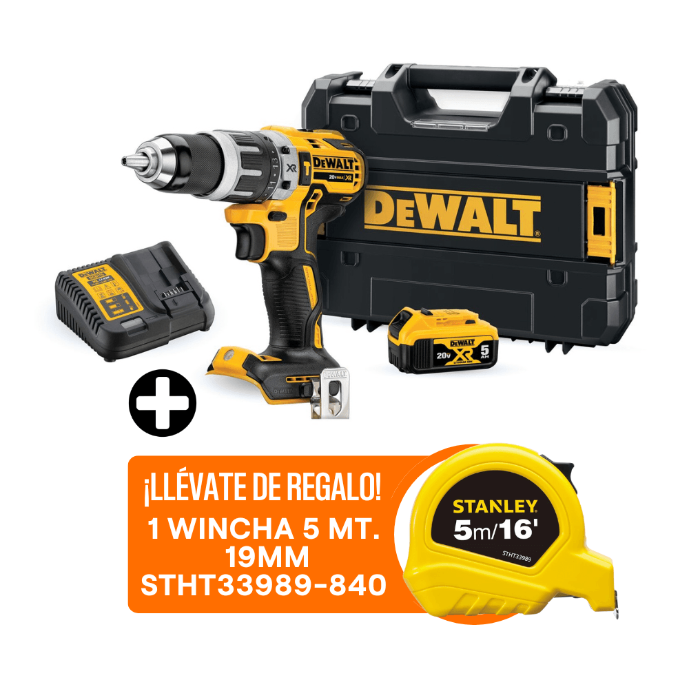 Taladro Percutor Inalámbrico DeWalt DCD796P1-K5 1/2 Taladro Percutor Inalámbrico DeWalt DCD796P1-K5 1/2