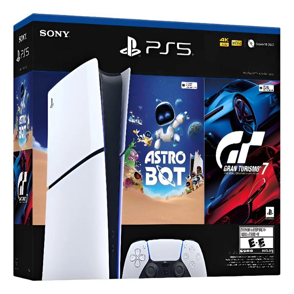 Consola Playstation 5 Slim Edición Digital Blanco 825GB + Astro Bot + Gran Turismo 7
