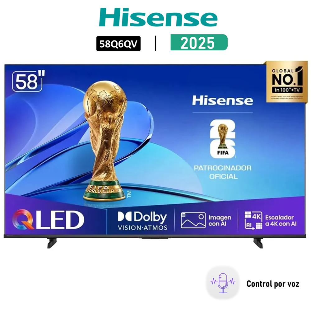 Televisor Hisense 58 QLED 4K 58Q6QV Smart Tv 2025 - Antena Digital