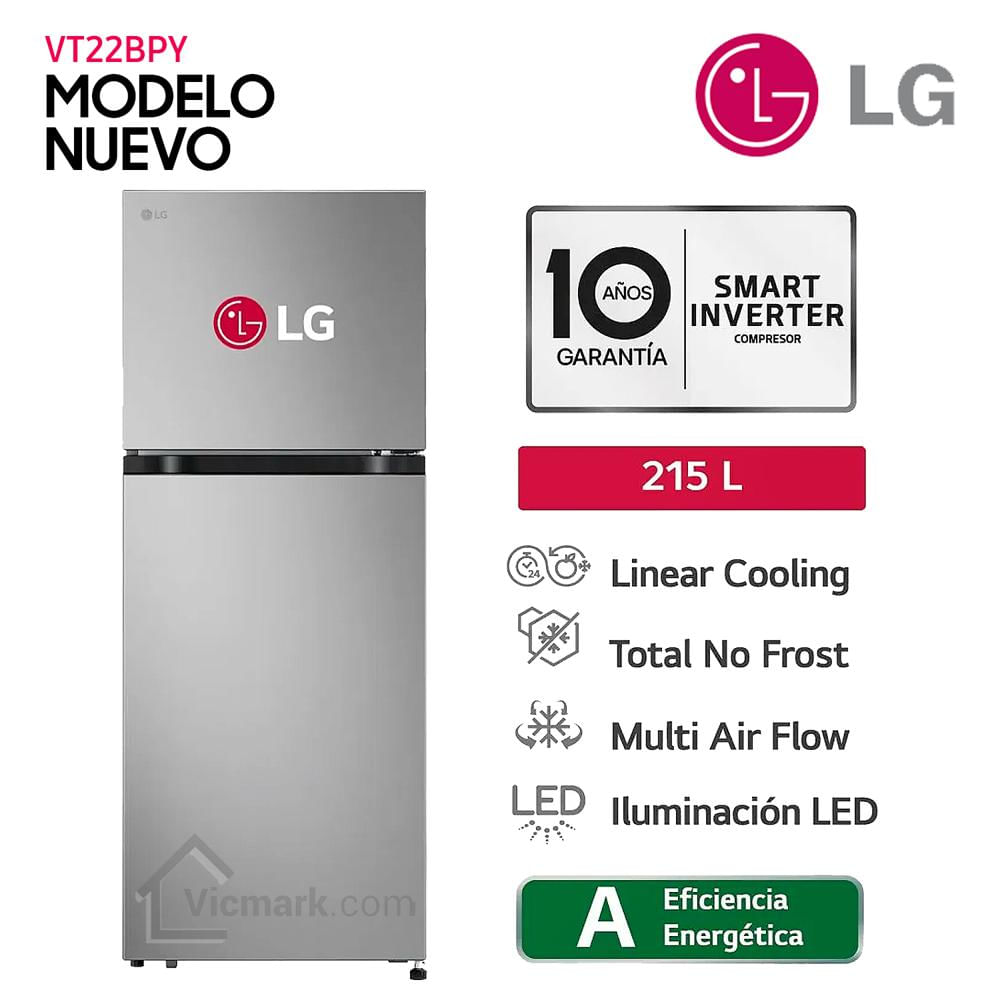 Refrigeradora LG 215L NO FROST VT22BPY Plateado