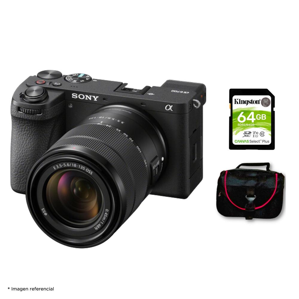 Cámara Sony Alpha a6700 Mirrorless + Lente 18-135mm + Kit Básico