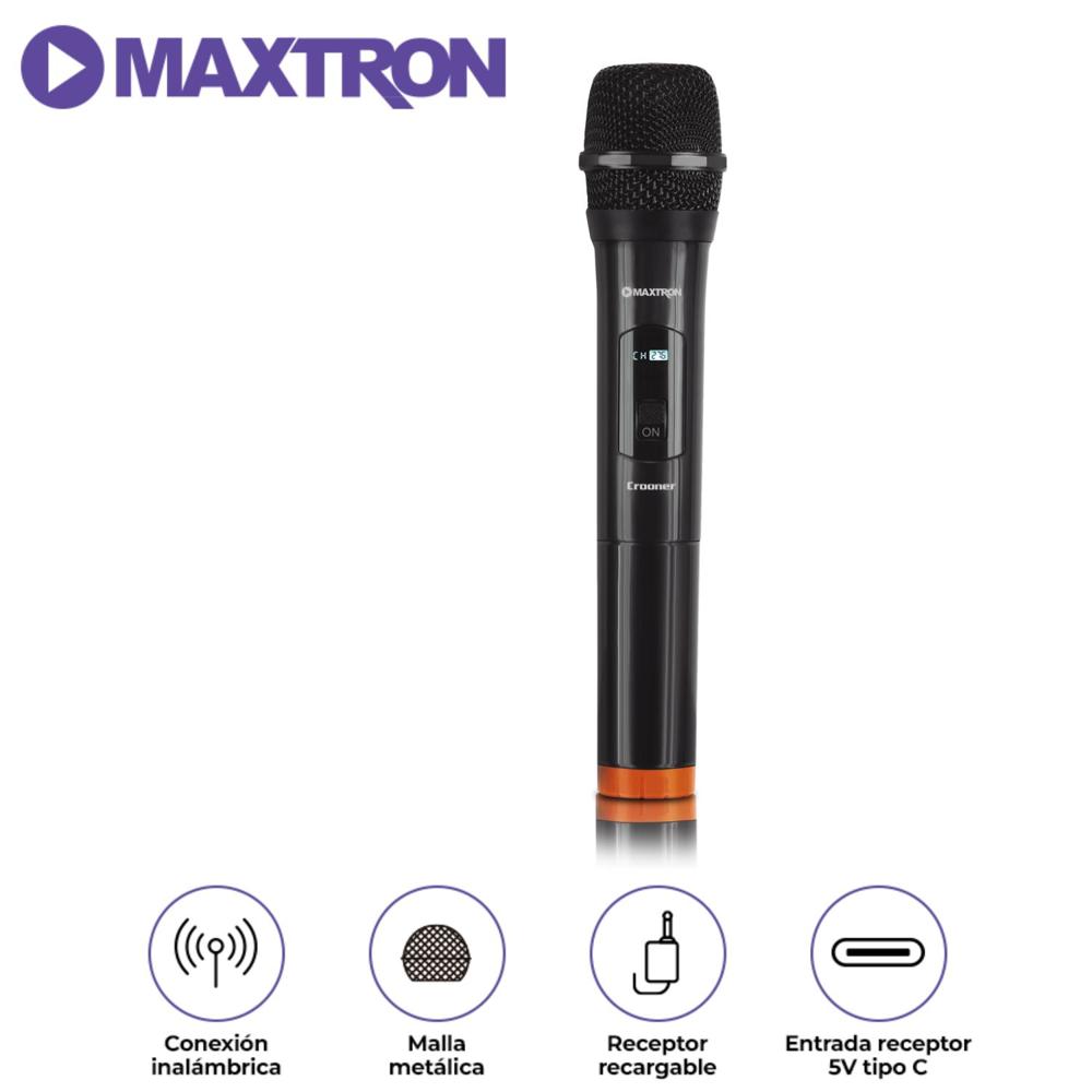 Micrófono Inalámbrico Maxtron Crooner MX 758 Sensibilidad: 92dB