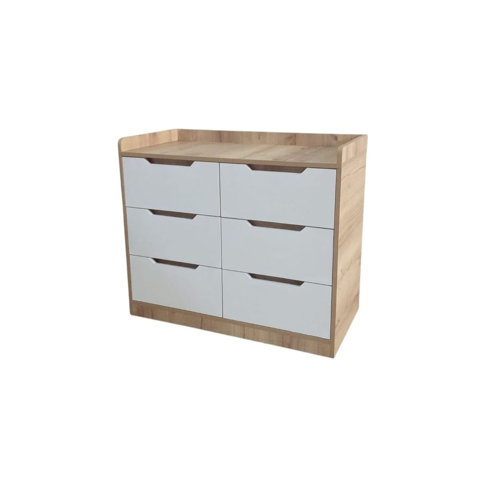 Cómoda Cambiador para Bebé - 6 Cajones Duna y Blanco