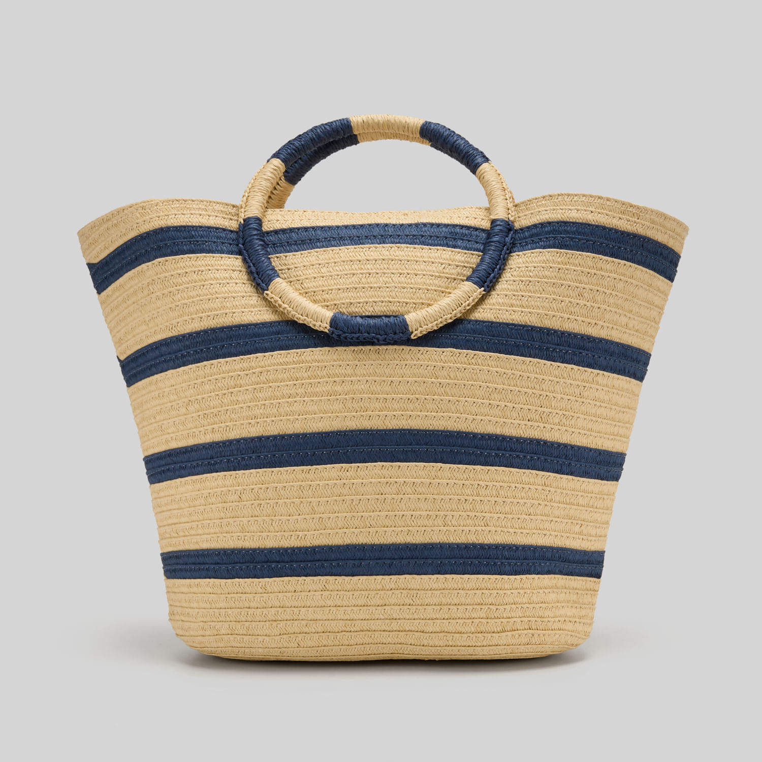 Cartera De Playa Malabar Canasto Beige Mediano