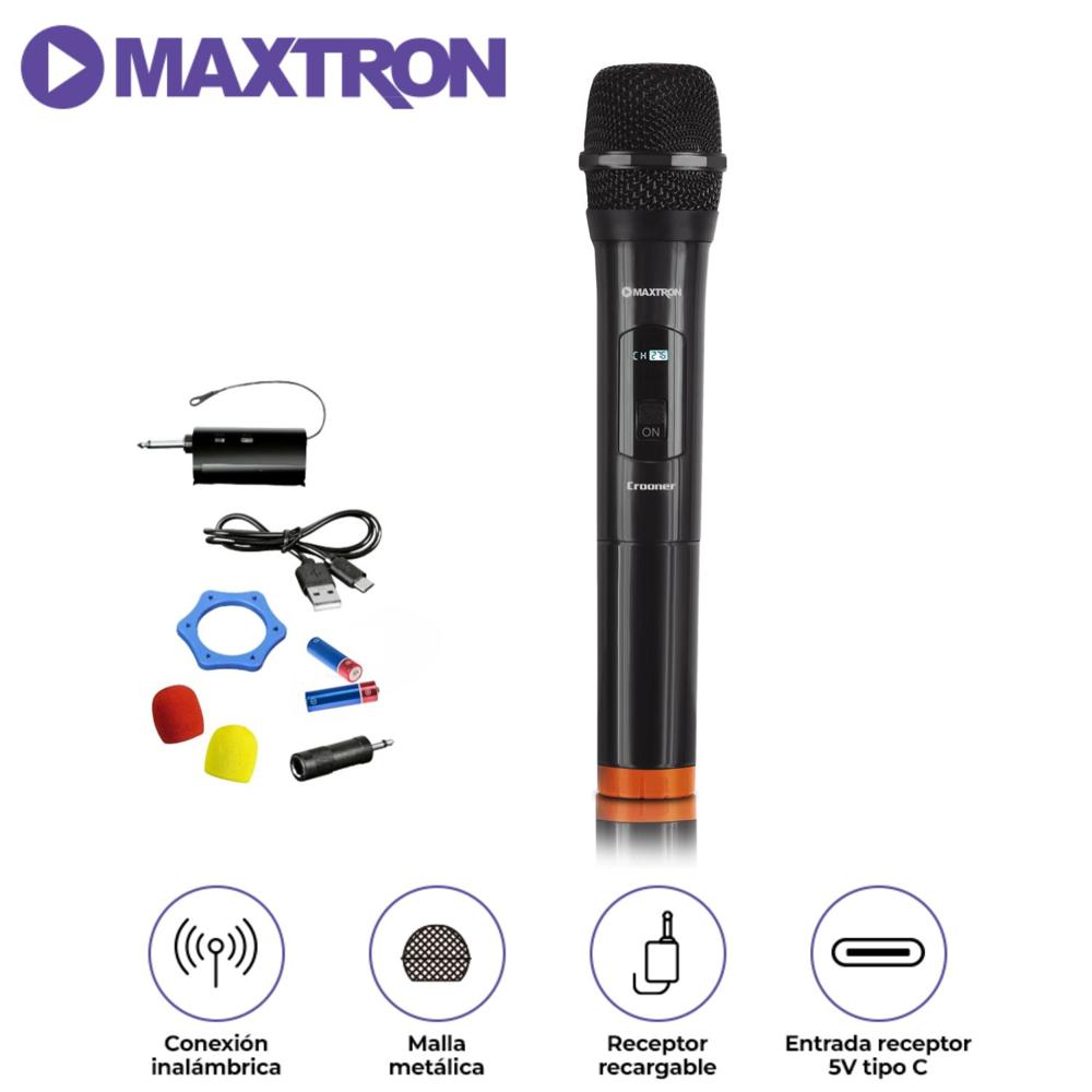 Micrófono Inalámbrico Maxtron Crooner MX 758 Negro